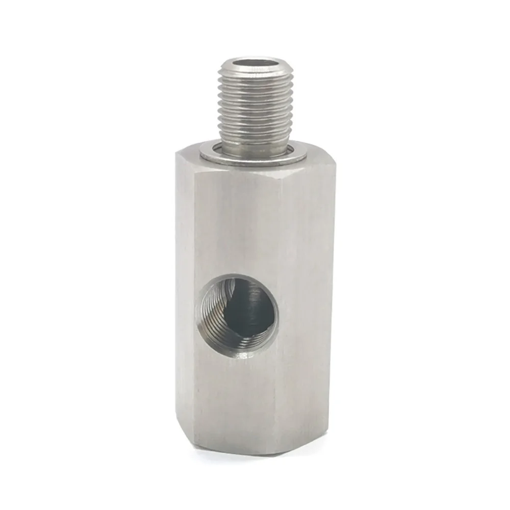 Afbeelding 6: Oliedruksensor T-stuk M10x1.0 naar M10x1.0 adapter, zijdelingse gaten 1/8NPT vrouwelijke turbo toevoerleidingmeter met ring