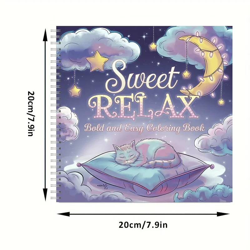 Coloring Book Sweet Relax for Adult Colouring Book, Birthday Day Gift, Back to School Supplies, Adults Cute Drawing Book