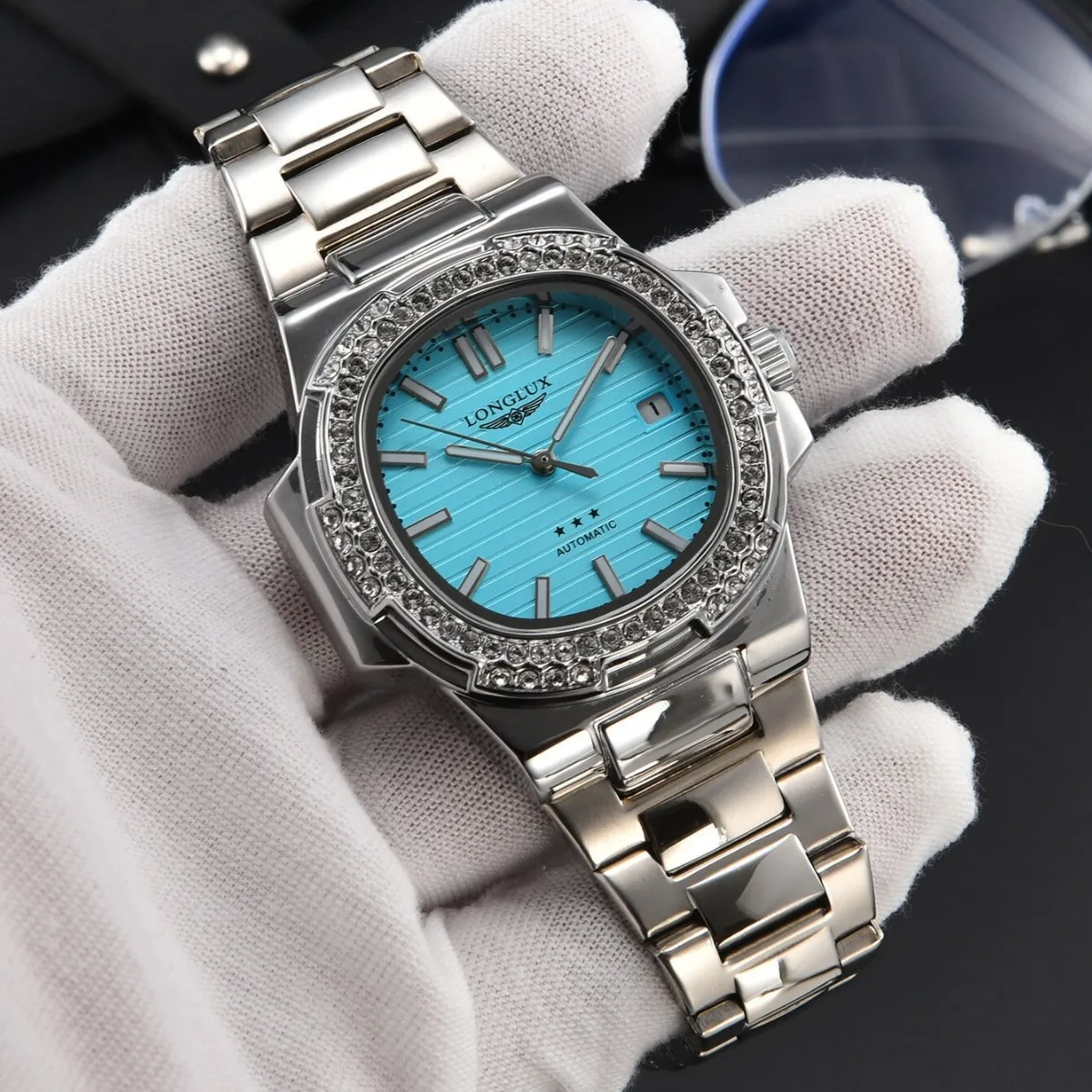 

Мужские механические часы роскошные модные спортивные водонепроницаемые автоматические наручные часы мужские светящиеся календари дата бизнес подарочные часы с бриллиантами