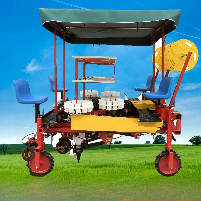 Fully automatic multi-functional vegetable transplanter, watering drip irrigation and film covering machine