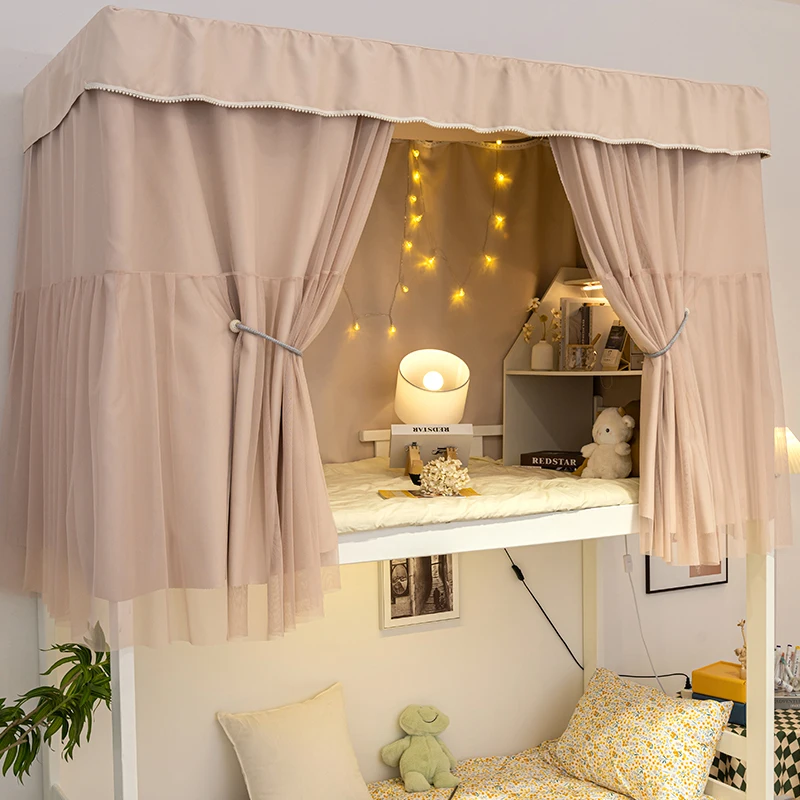 

Textile college student dormitory u-shaped track bed curtain mosquito net integrated ins girl dormitory