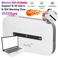 M6 4G Router 3000mAh 150Mbps LTE Wireless Modem WiFi Router Support 8 To 10 Users With SIM Card Slot For Home Office Car Travel