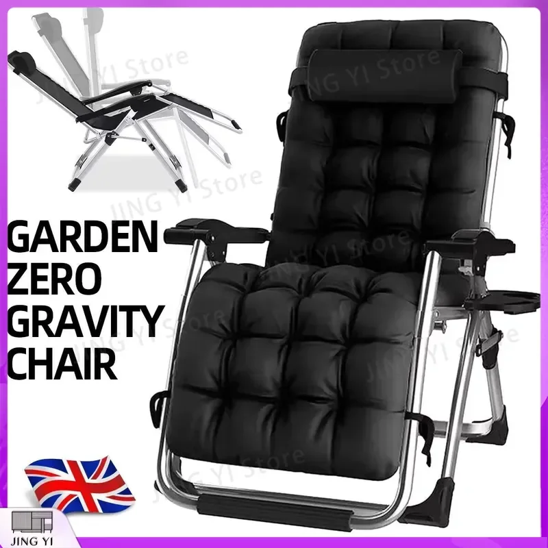 Zero Gravity Chair Heavy Duty Outdoor Reclining Sun Lounger for Back Pain Relief Ergonomic Folding Garden Lounge Chair with