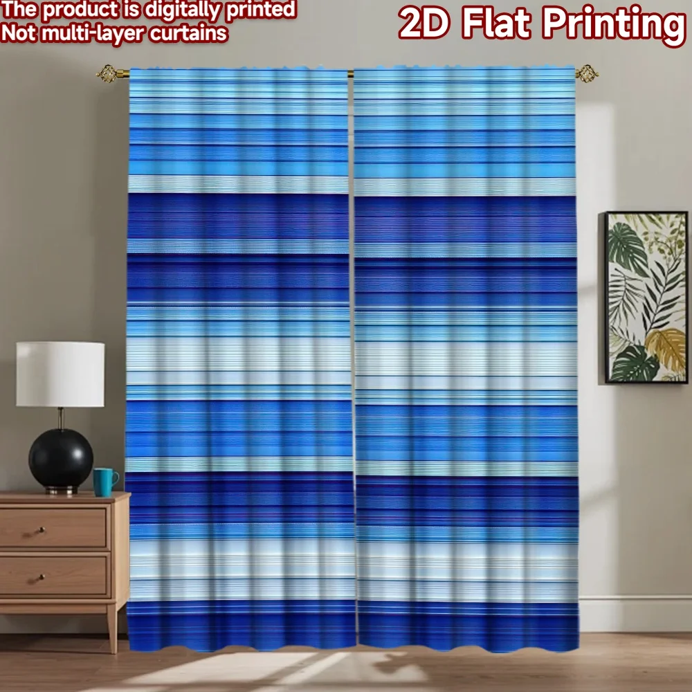 

1pc 2D flat Photography Backdrop Tapestry Blue Horizontal Stripes 100% Polyester Party & Holiday Decor Perfect for Booth seats
