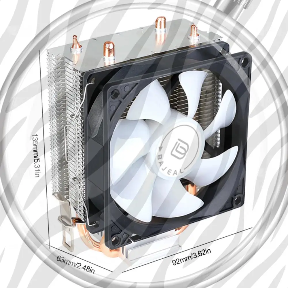 

Quiet Rainbow RGB Cooling Fan with 2 Heat Pipes Silent RGB Fan 3PIN CPU Cooling Fan for Intel 1150/1151/1155/1156/1200 AMD AM2