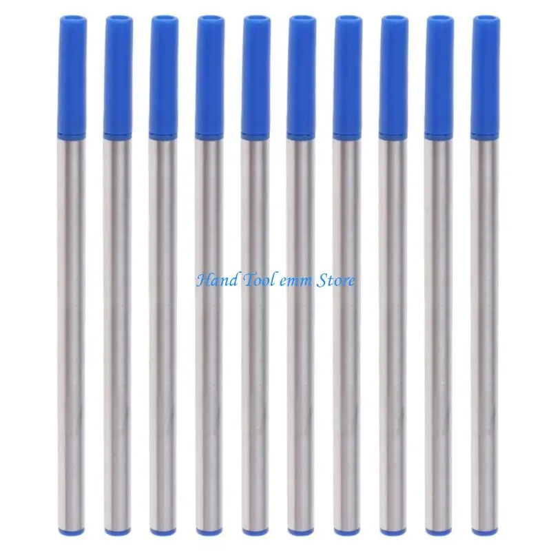 

H37F 10Pcs Ballpoint Pen Refills 0.5mm Universal Blue Refill Quick Drying for Student