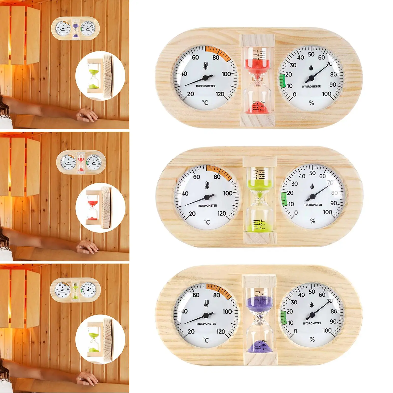 

Настенный термогигрометр для сауны с большим циферблатом и стеклянной поверхностью для отелей, спа-салонов, домашнего использования, теплиц, детских садов