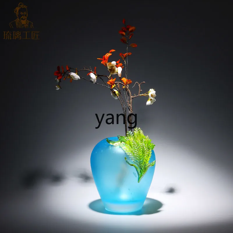 Yjq creative high-end spike safe vase suitable for dried flowers, glazed ornament decorative housewarming gift