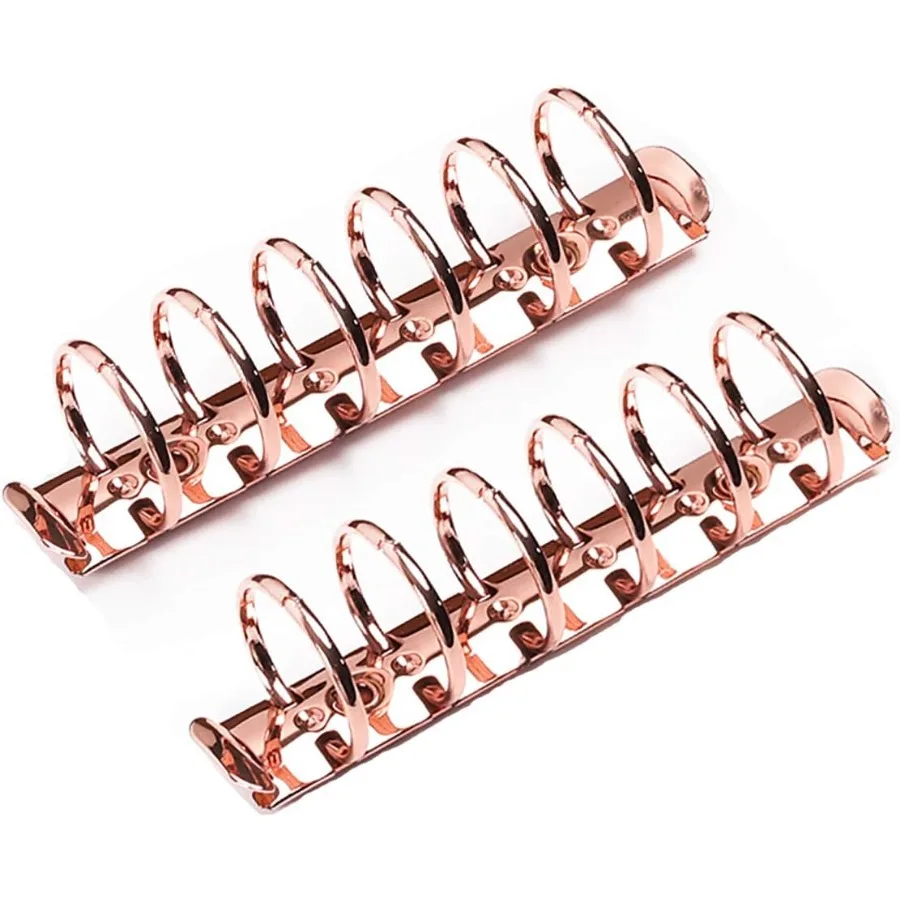 

2 шт., сменный комплект механизмов для переплета с 6 отверстиями для планировщиков переплета, размер A7, цвет розового золота 30 мм