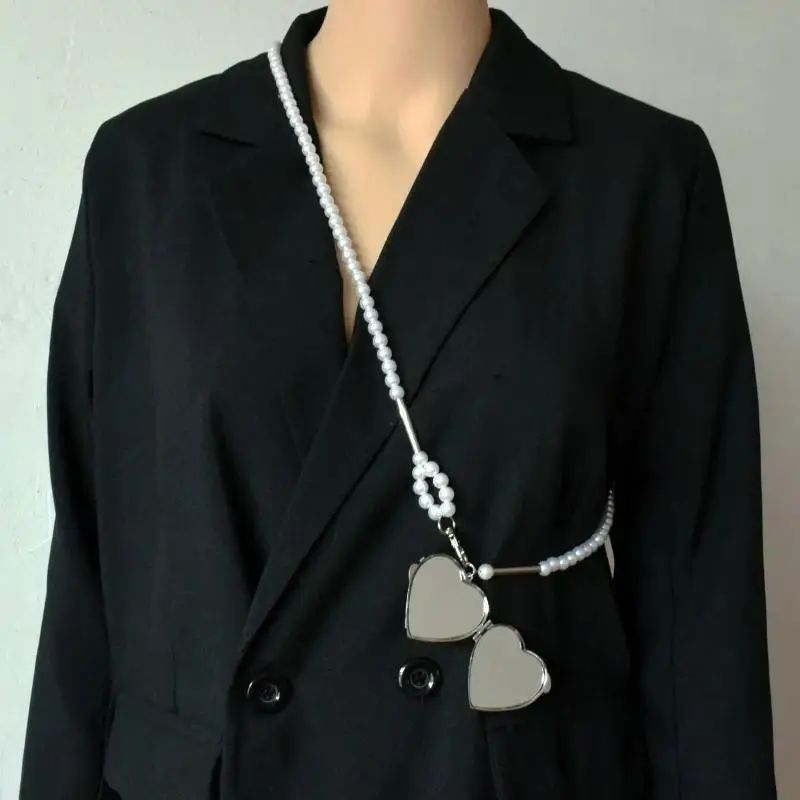 Sweet Style Strap Fashion Pearl Love Waist Chain Leisure Art Style Summer Dress Pendant Decoration Diagonal Straddle Chain