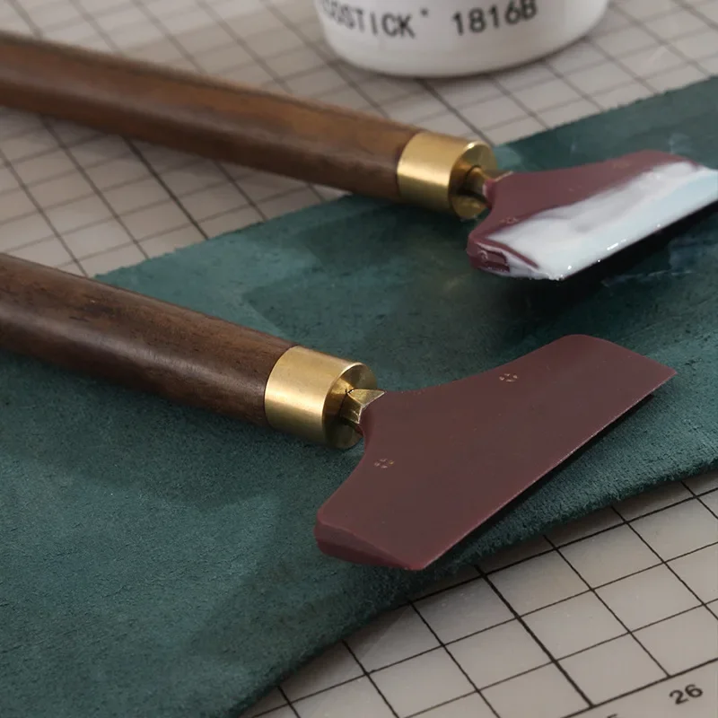 YOMDID Leather Scraper DIY Leather Crafts Smear Glue Thin Gluing Gumming Board Handmade Sewing Leather Scraper Sandalwood Handle