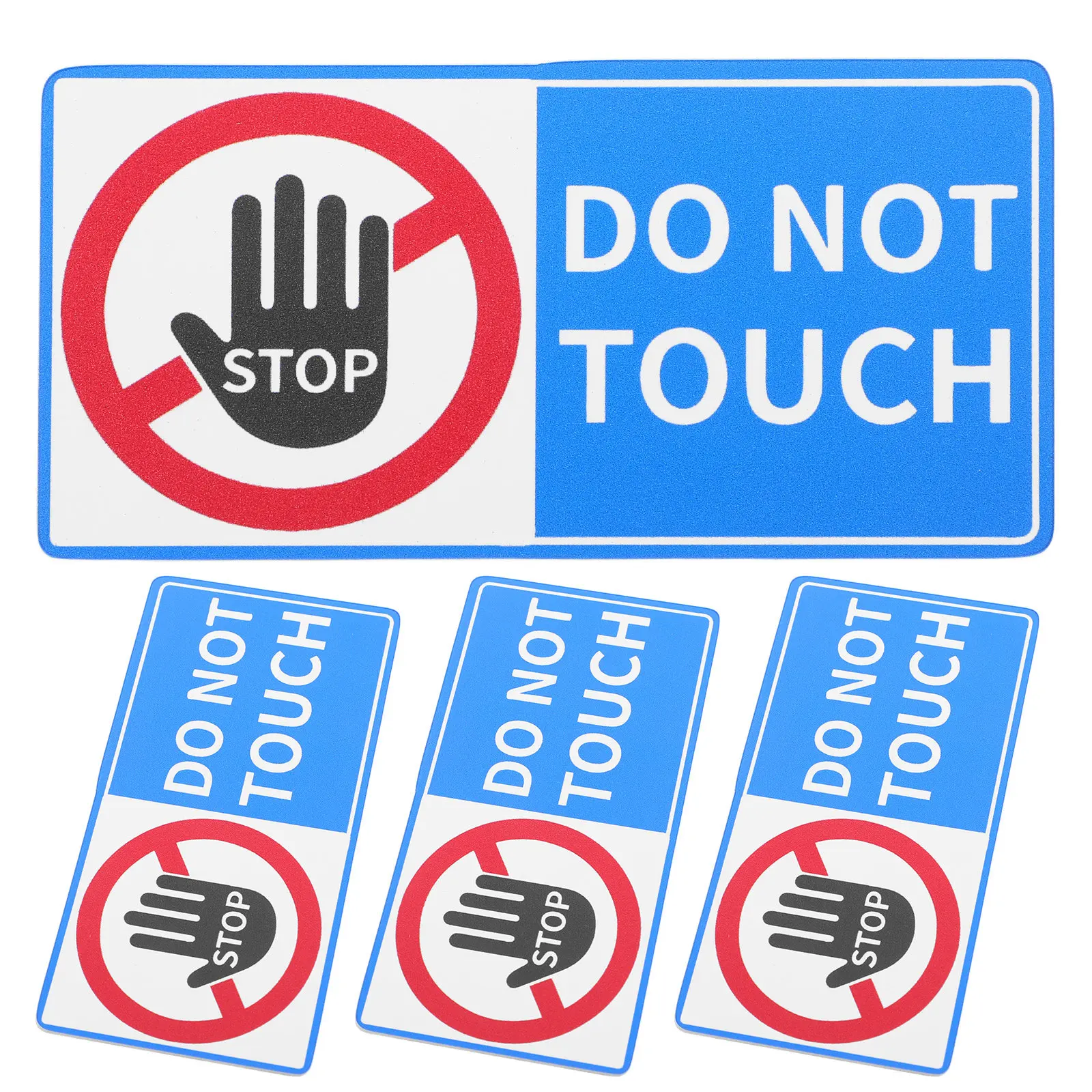 4Pcs Do Not Touch Warning Decal Self Adhesive Safety Sticker for Glass Doors Toolbox Display Cases High Visibility Prohibition