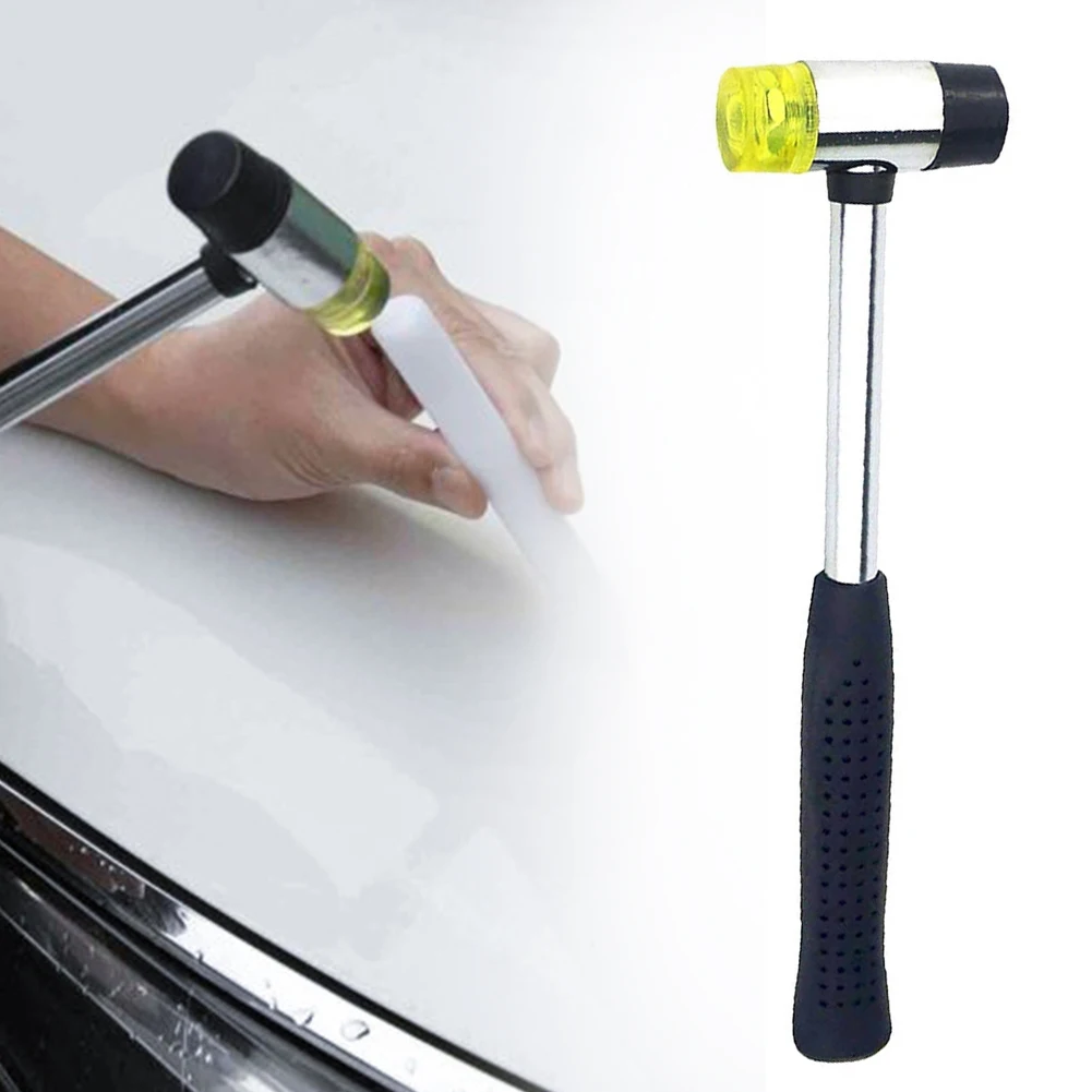 Double sided soft touch hammer DIY tool with black plastic coating grip double headed suitable for 25mm handheld tools