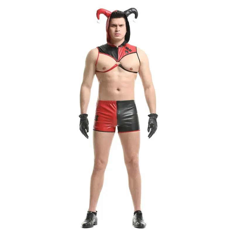 

Halloween Sexy Nightclub Men Evil Killer Clown Cosplay Lingerie Purim Party Male Circus Criminal Murderer Joker Funny Costume