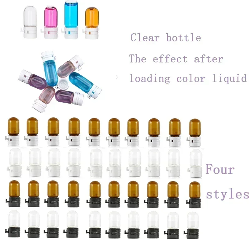 100Pcs 2ml Mini Glass Perfume Bottle Refillable Travel Empty Essential Oil Container With Removable Lid For Lotion Toner Essence