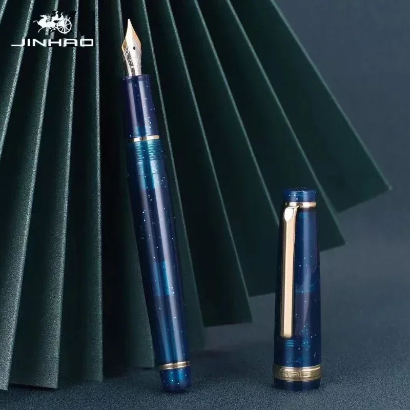 

Jinhao 82 перьевая ручка, роскошная акриловая чернильная ручка, вращающаяся EF F M перо, элегантная деловая офисная ручка, ручка для канцелярских принадлежностей