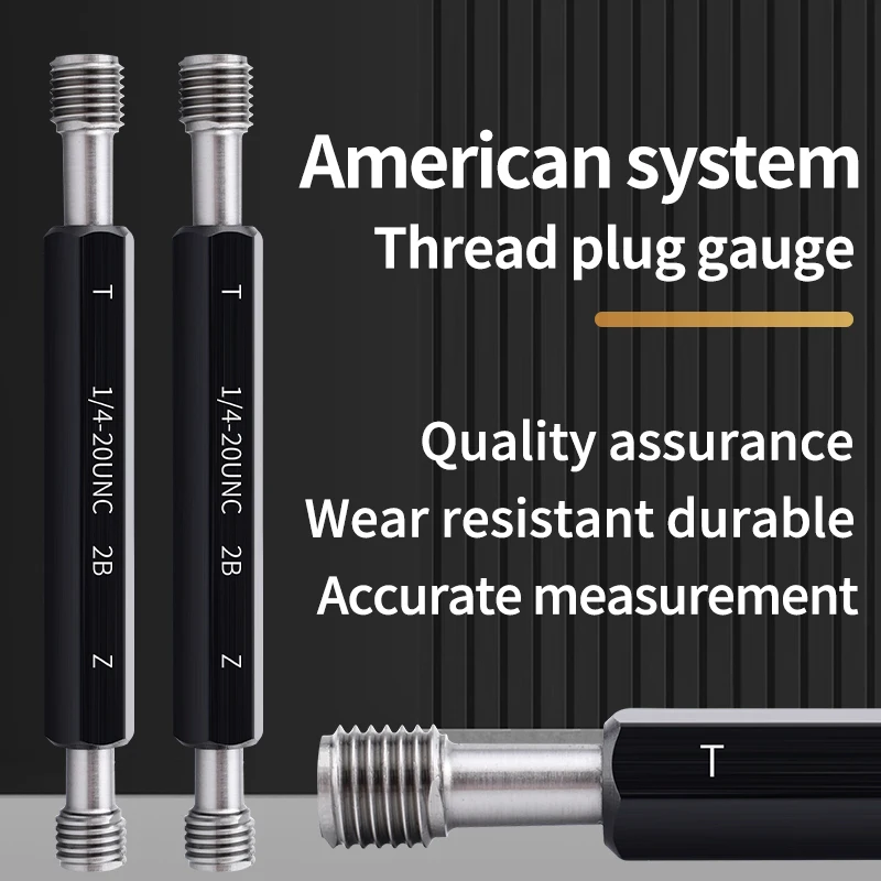 GULING 1PCS 2B Thread Plug Gauge Steel Gage UNC Standard Tooth High Quality UNC1-64~12-24 1/4 5/16 3/8 7/16 1/2 9/16 5/8 3/4 1-8