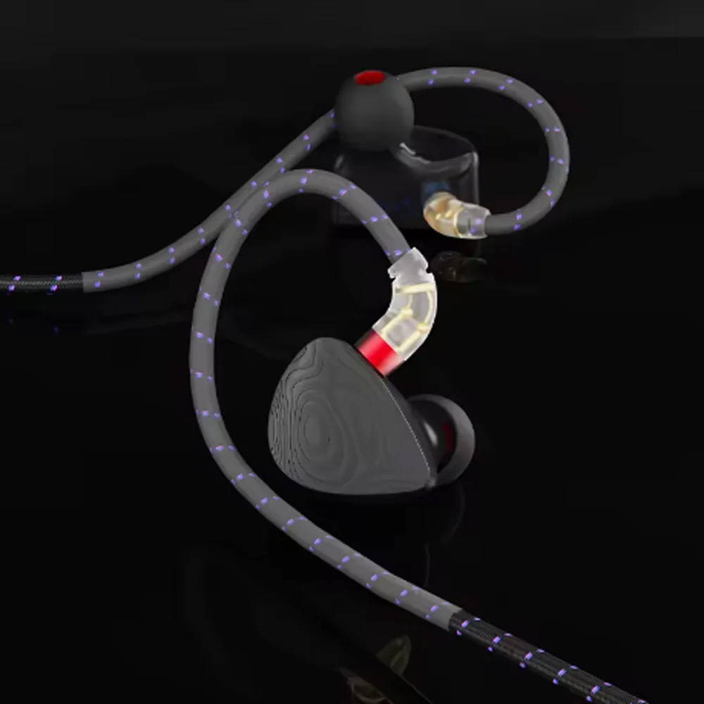 CVJ-Nightelf in ear earphones Dual-channel three-unit  3.5mm metal plug earphone with silver-plated wire rod