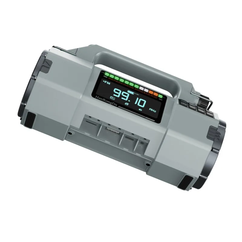 Multifunctional emergency hand crank power generation radio bluetooth solar flashlight outdoor disaster prevention full band