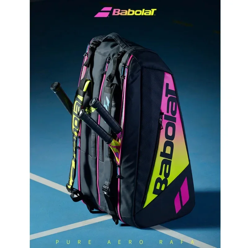 حقيبة مضرب تنس Babolat ، حقيبة ظهر رافا ايرو نقية ، رافا ندال ، مضارب تنس بسعة كبيرة ، أصلي ، 6 ، 12