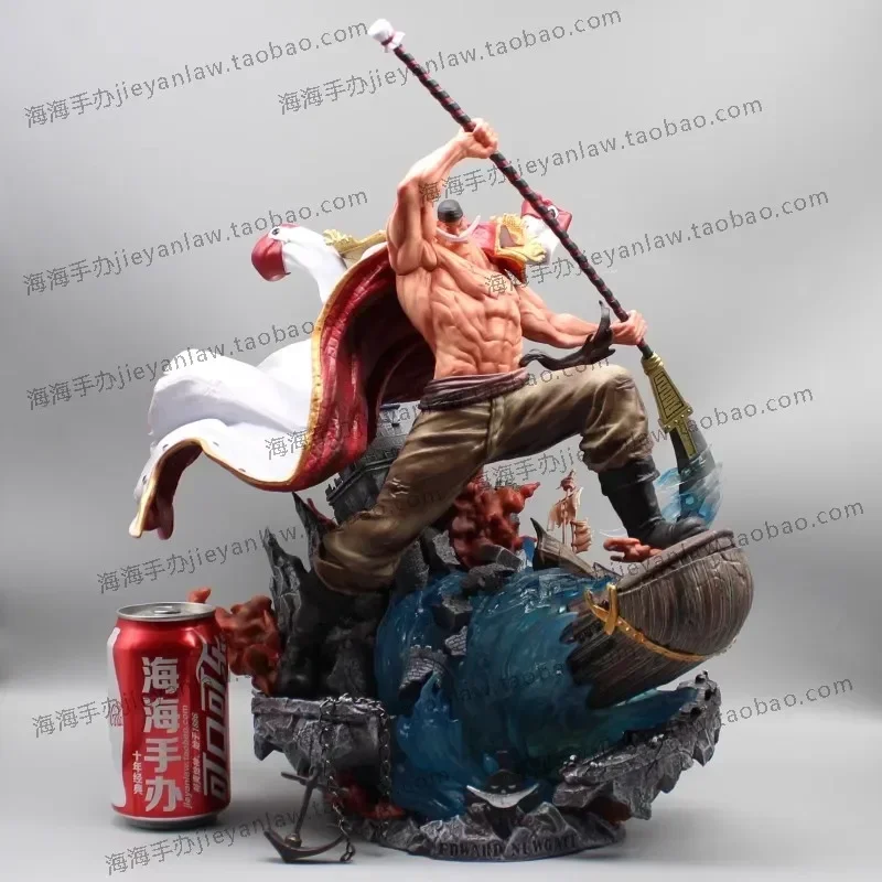 One Piece 41cm Gk Edward Newgate Figure Anime Large Action Figurine Luminous Four Emperors Top Battle Model Model Doll Toys Gift