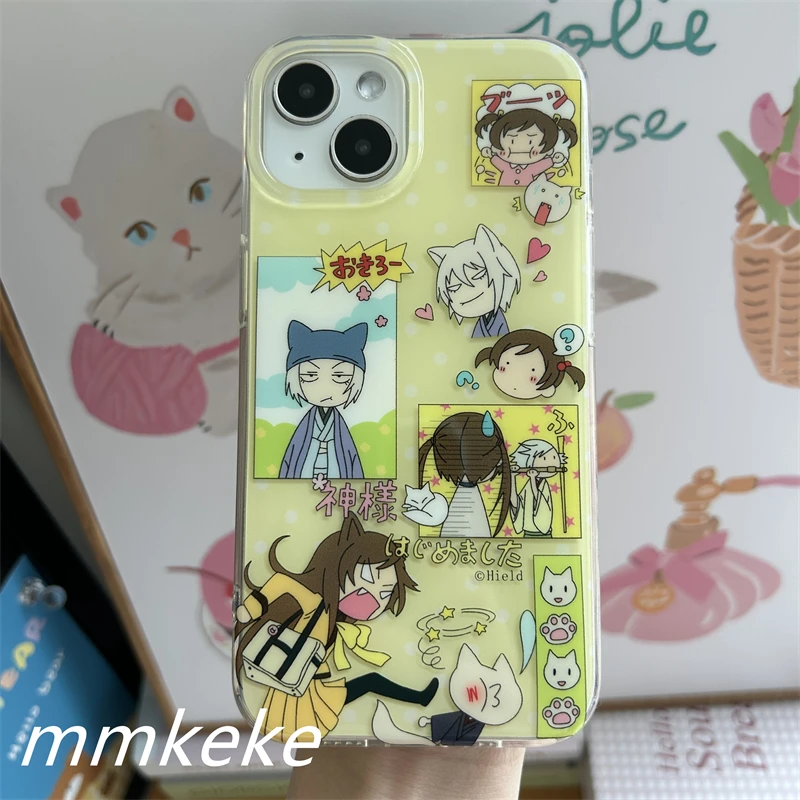 Japanese Anime Cartoon Cute Girl Yellow Polka Dot Creative Phone Case For iPhone 17 AIR 16 15 14 13 12 11 Pro Max Plus Y2K Cover - náhled 4