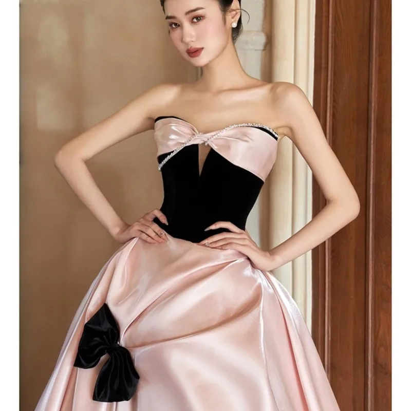 

Light luxury small pink toast banquet host coming-of-age birthday dress