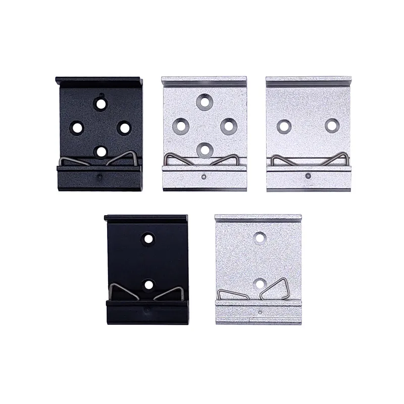 1pcs 35mm C shape DIN buckle Simple fixing rack with mounting holes guide rail buckle Aluminum alloy Slideway clasp bracket