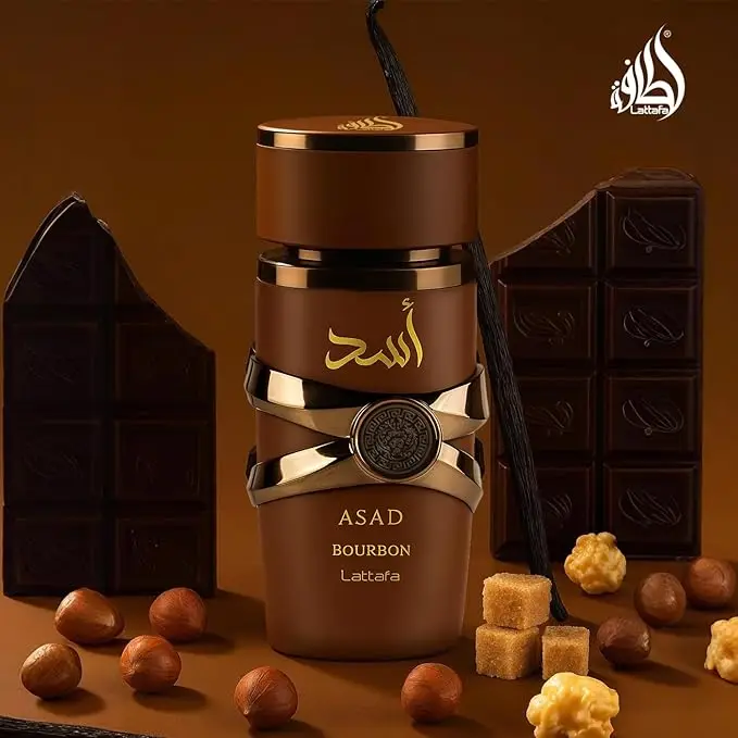 Lattafa Asad Bourbon - Eau De Parfum En Espray للجنسين، 3.4 Onzas / 3.4 Fl Oz