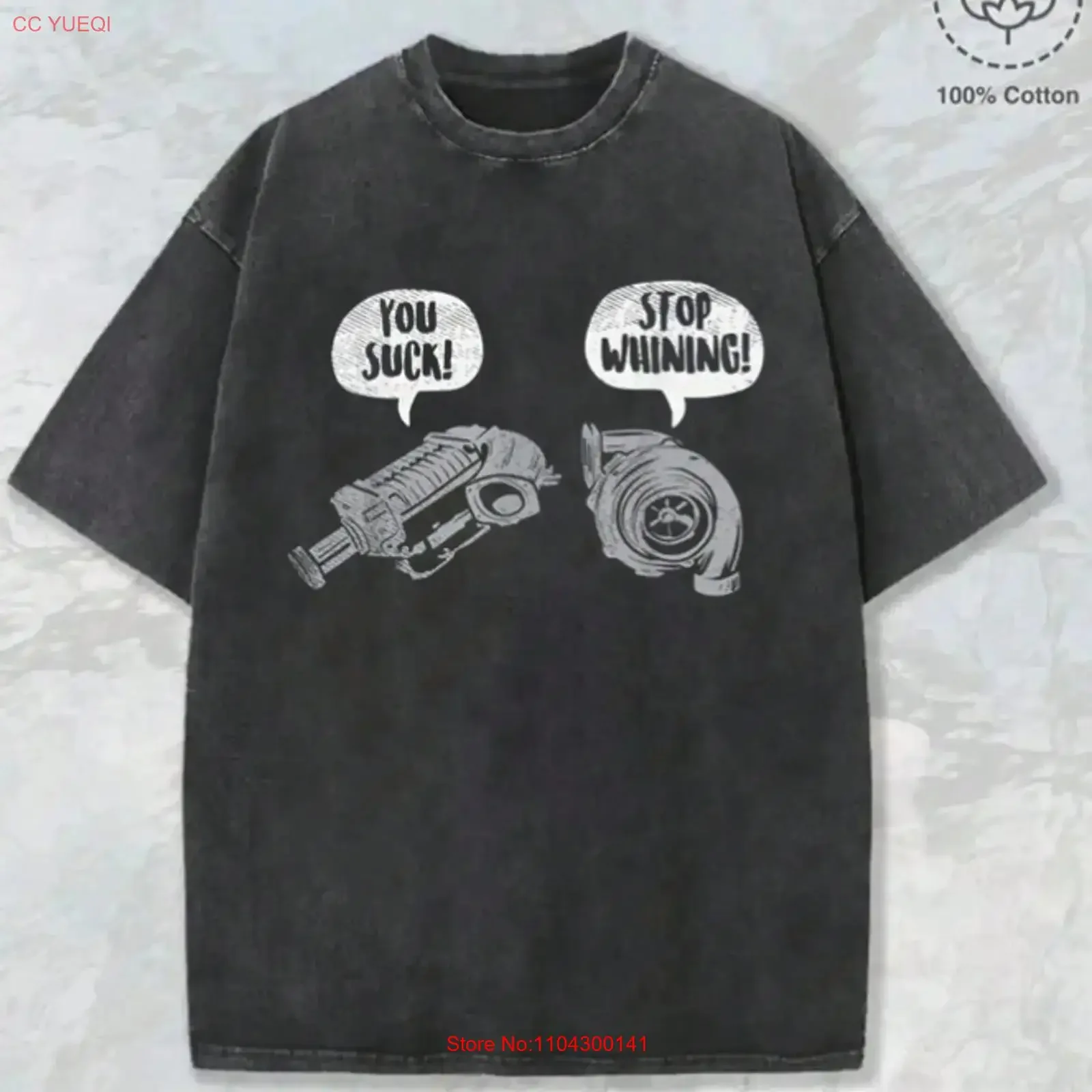 You Suck Stop Whining T Shirt Turbo Supercharger Car Joke Vintage vintage Washed fashion Stylish Stretched graphic Comfortable