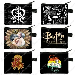 Buffy The Vampire Slayer Coin Purses Grr Argh Canvas Wallet Credit Card Earphone Holder Money Coin Bag Portable Key Storage Bag