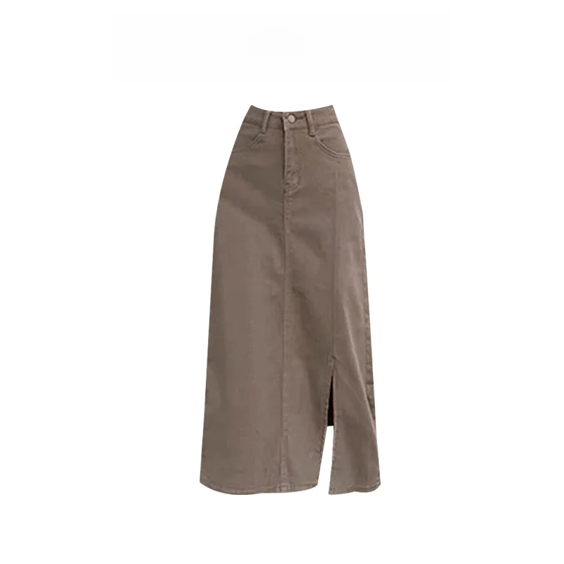 تي شيرت نسائي صيفي جديد بتصميم كلاسيكي بأكمام قصيرة وطوق مربع بلوك لوني أمريكي، مع فستان ميني عالي الخصر وتفصيلات مشقوقة.