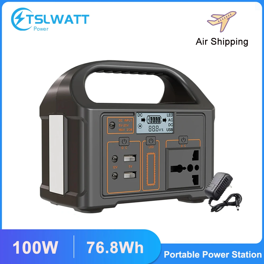 100W Portable Power Station 24000mAh Mobile Power Supply Solar Generator 220V/110V Charging Station EU/US/UK Power Bank Camping