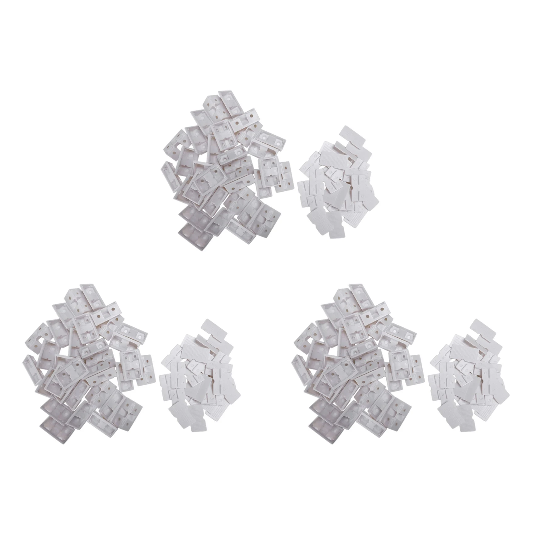 Staffe angolari per mensola da 90 pezzi, staffe angolari in plastica da 90 gradi, bianco-B51B