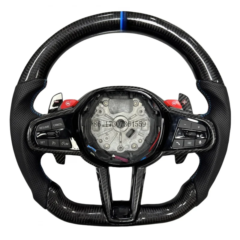 

Для BMW G Series Рулевое колесо X3 X4 X5 G20 G30 M3 M4 M5 M8 Z4 с кнопками M1 M2 и веслами из углеродного волокна Рулевое колесо