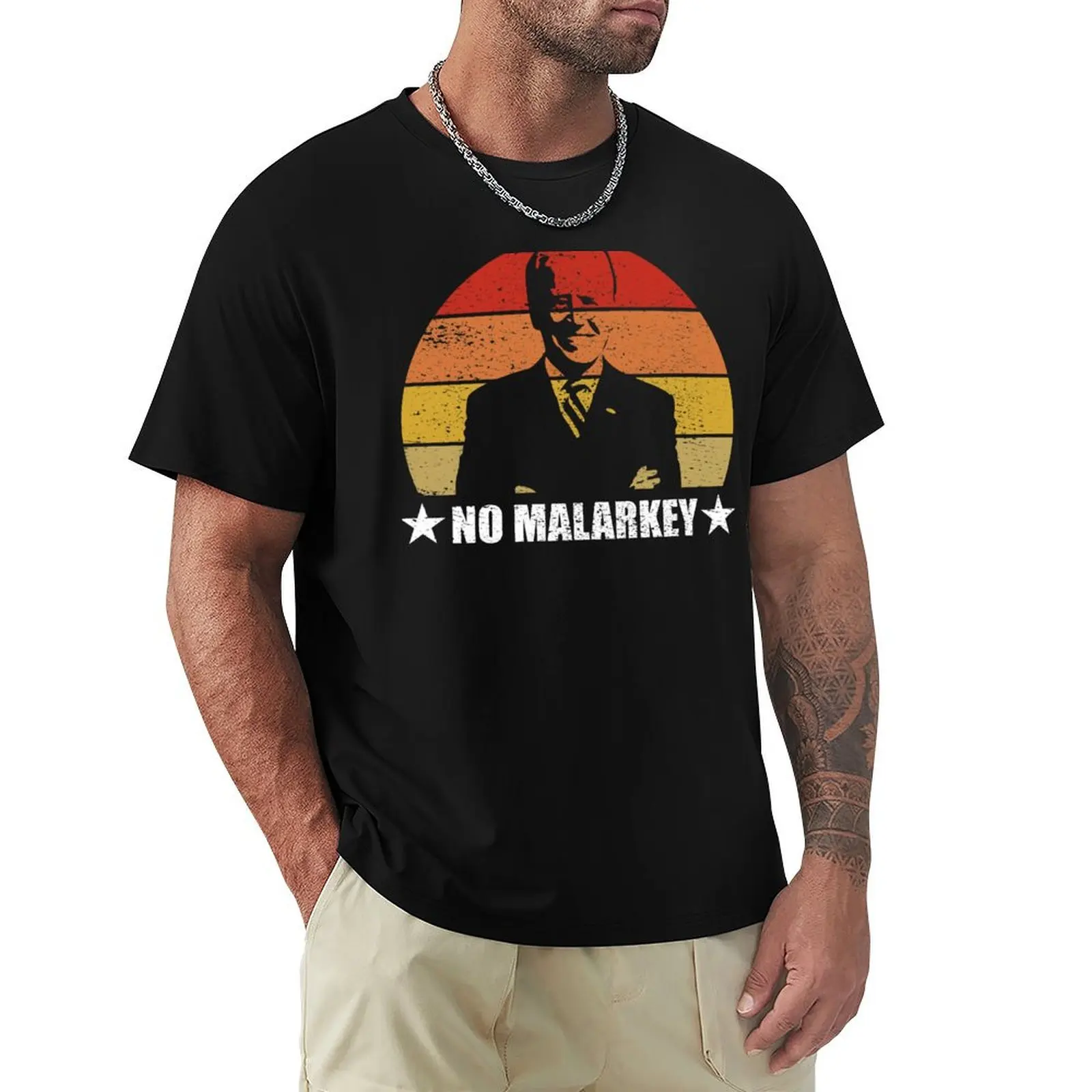 Футболка No Malarkey Retro Sunset Distressed - Joe Biden, дышащая футболка с короткими рукавами для тренировок