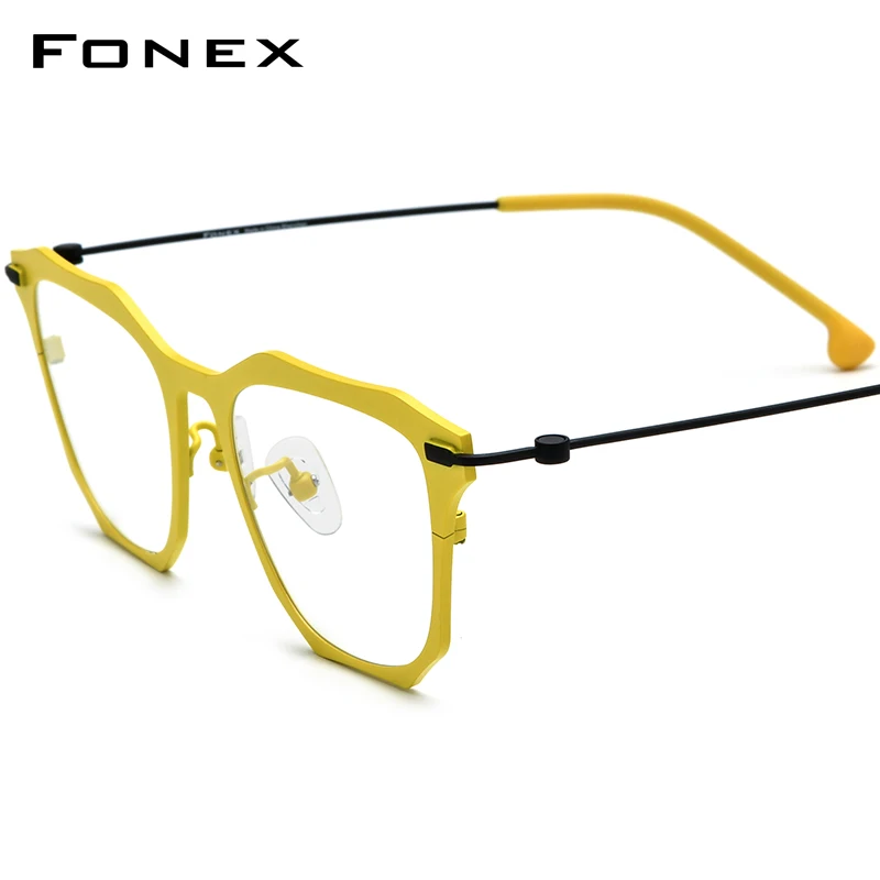 

FONEX Pure Titanium Glasses Frame Women 2024 New Men Retro Square Eyeglasses Fashion Color Eyewear F85838