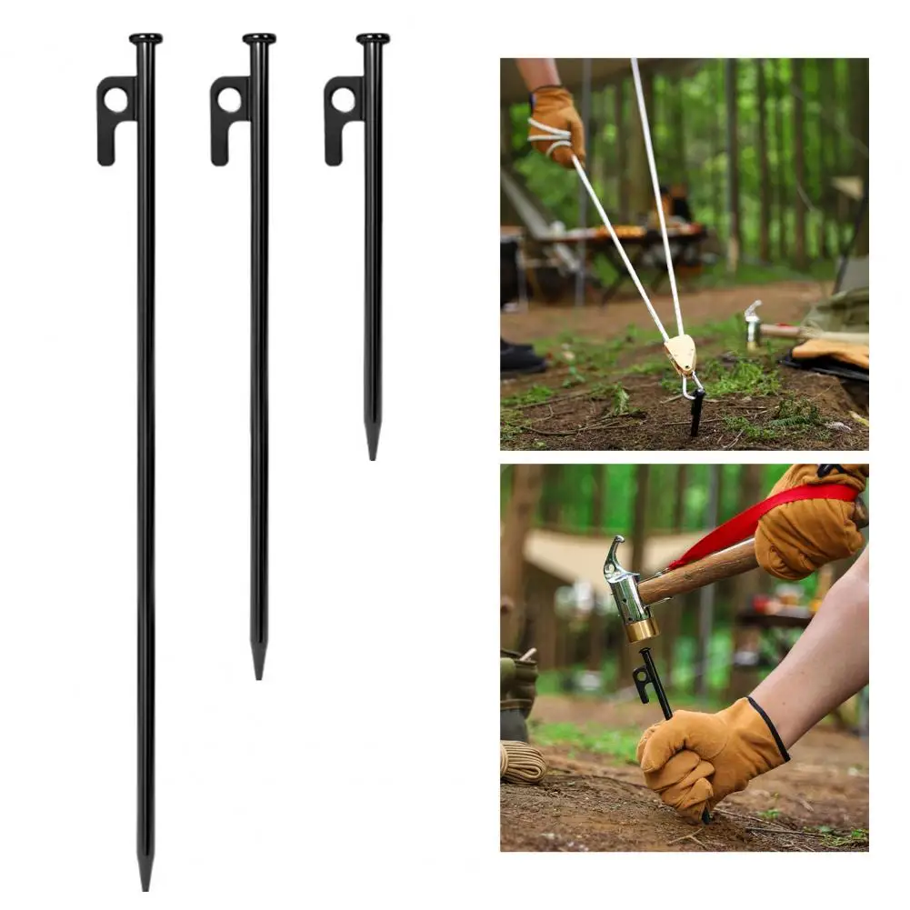 

Camping Tent Stakes Tent Stake Kit Heavy Duty Metal Tent Stakes for Outdoor Camping Garden Use Set of 5 Multi-functional