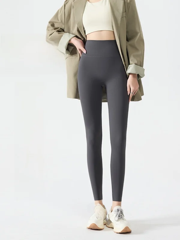 Spodnie do jogi z wysokim stanem, ocieplane, modelujące sylwetkę, z efektem wyszczuplającym, jesienno-zimowe, ciepłe, kontrolujące brzuch, damskie...