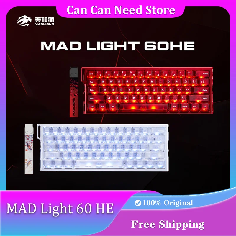 

MADLIONS MAD Light 60 HE Клавиатура с магнитным валом 8K 0,01 мм RT Алюминиевый полый корпус с ЧПУ Пользовательская игровая клавиатура с низкой задержкой