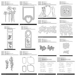 Danish Texts Tags & Frames Metal Cutting Dies for Scrapbooking New 2026 Happy Father's Day Gift DIY Paper Card Stencil Template