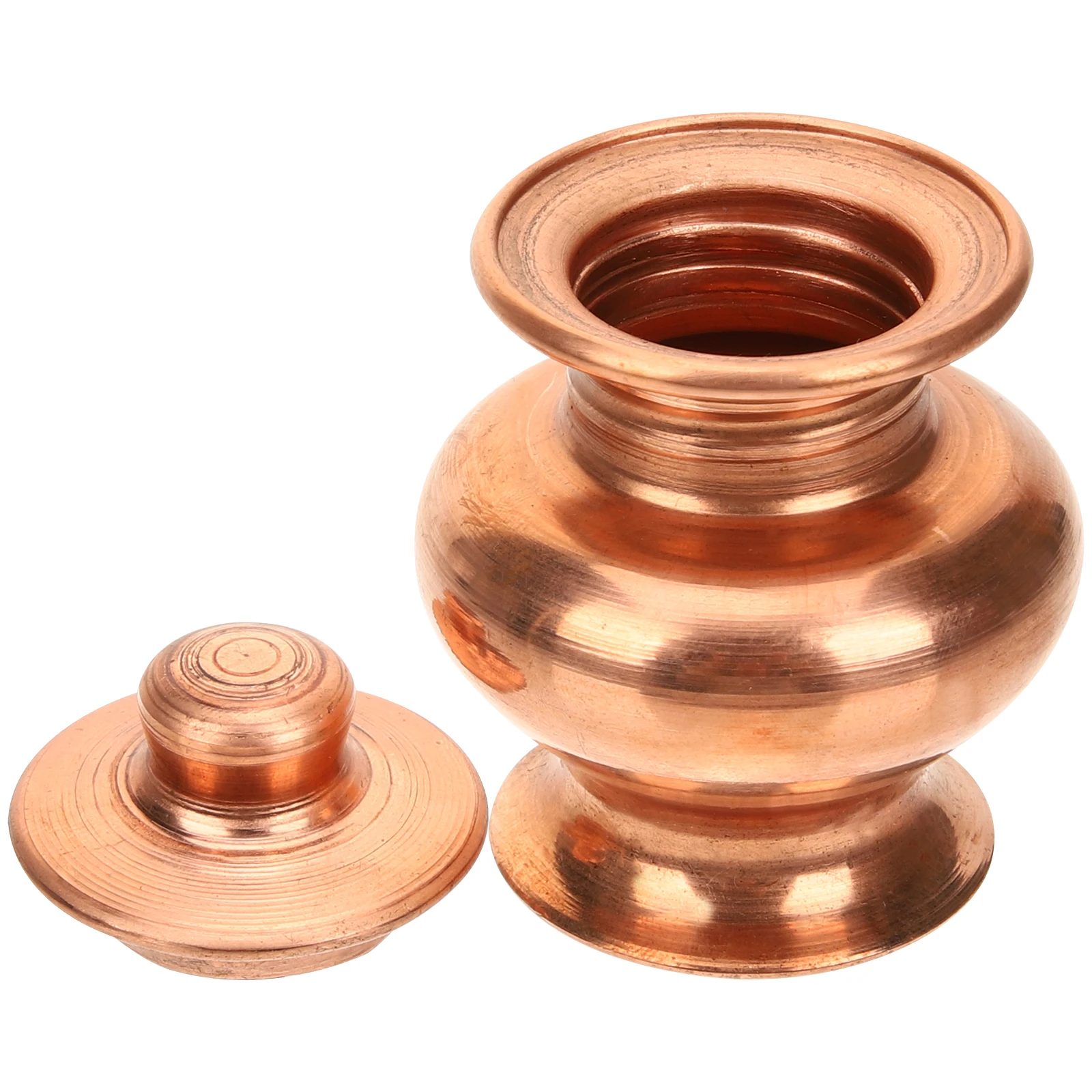 

Copper Ruyi Treasure Bottle Decorative Pure Copper 7 Container Storage Water Home Office Meditation Adornment