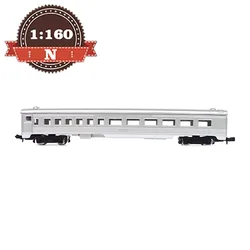 Diecast N Scale 1/160 American Silver Four-axle Train Carriage Model Adult Classic Collection Sand Table Display Gift Boy Toy