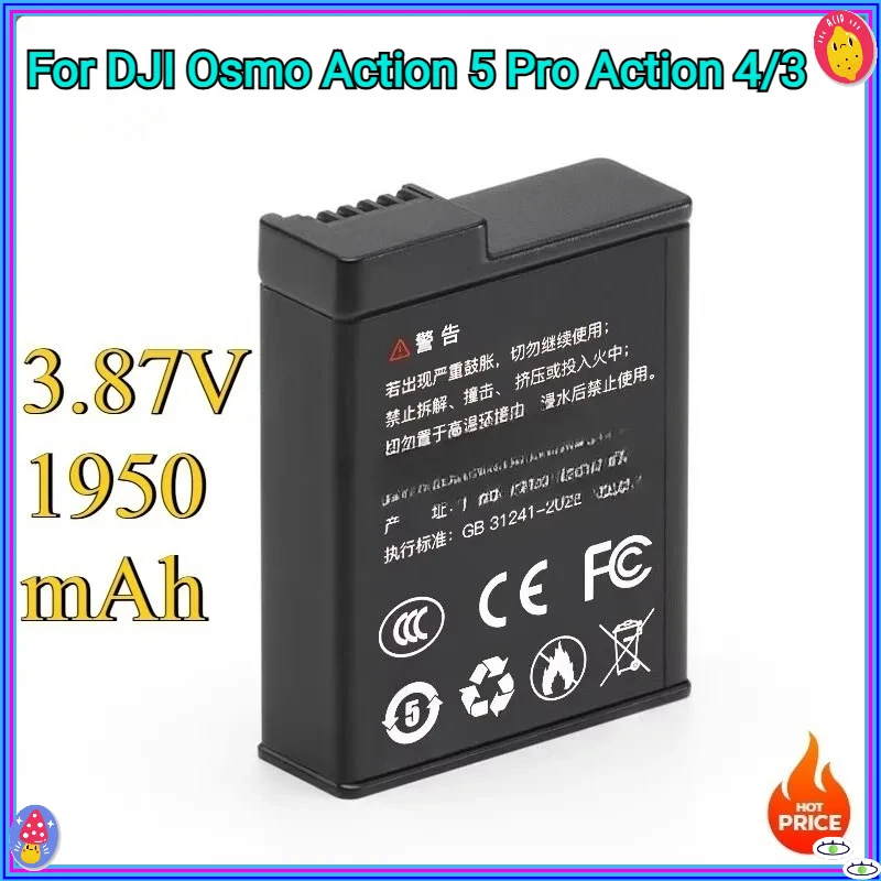 

New Replacement battery And Charger For DJI Osmo Action 5 Pro Action 4 Camera 2200mAh For DJI Osmo Action 4/3 Accessories