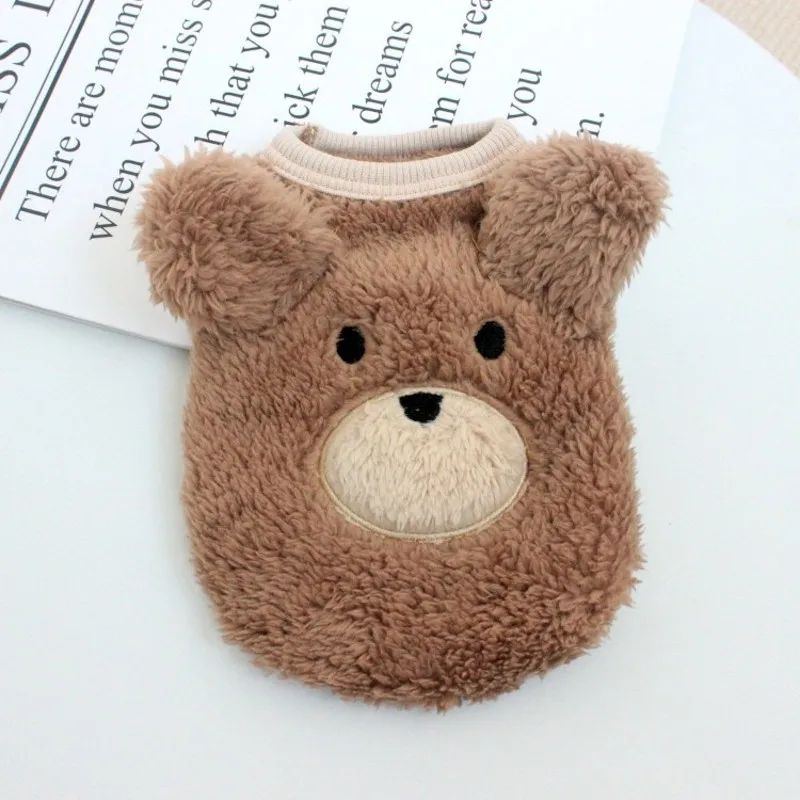 Fleece Fur Pet Dog Sweaters Vest Clothes Cat Bear Puppy Teddy Autumn Winter Warm Clothes Costume