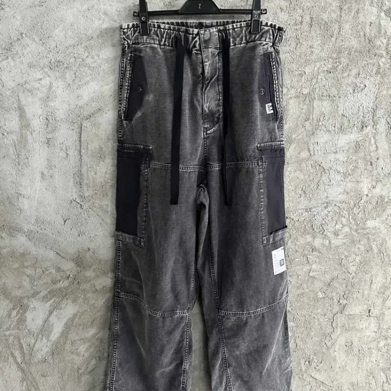 24AW M New Fashion Washed and Aged Wide Leg Jeans Y2k Man Pants Men's Clothing Sweatpants Winter Work Clothes