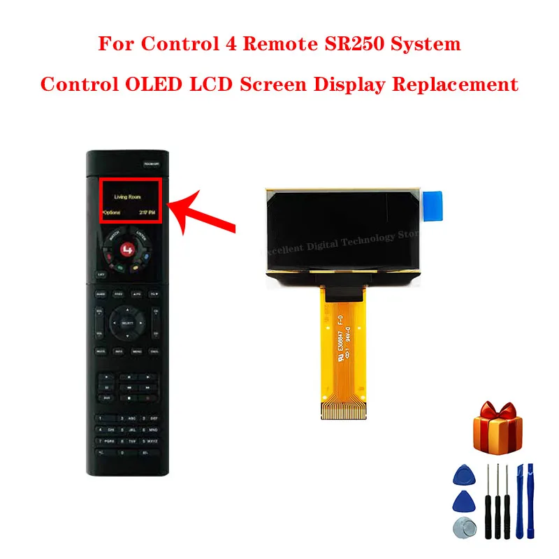 

For Control 4 Remote SR250 System Control OLED LCD Screen Display Replacement