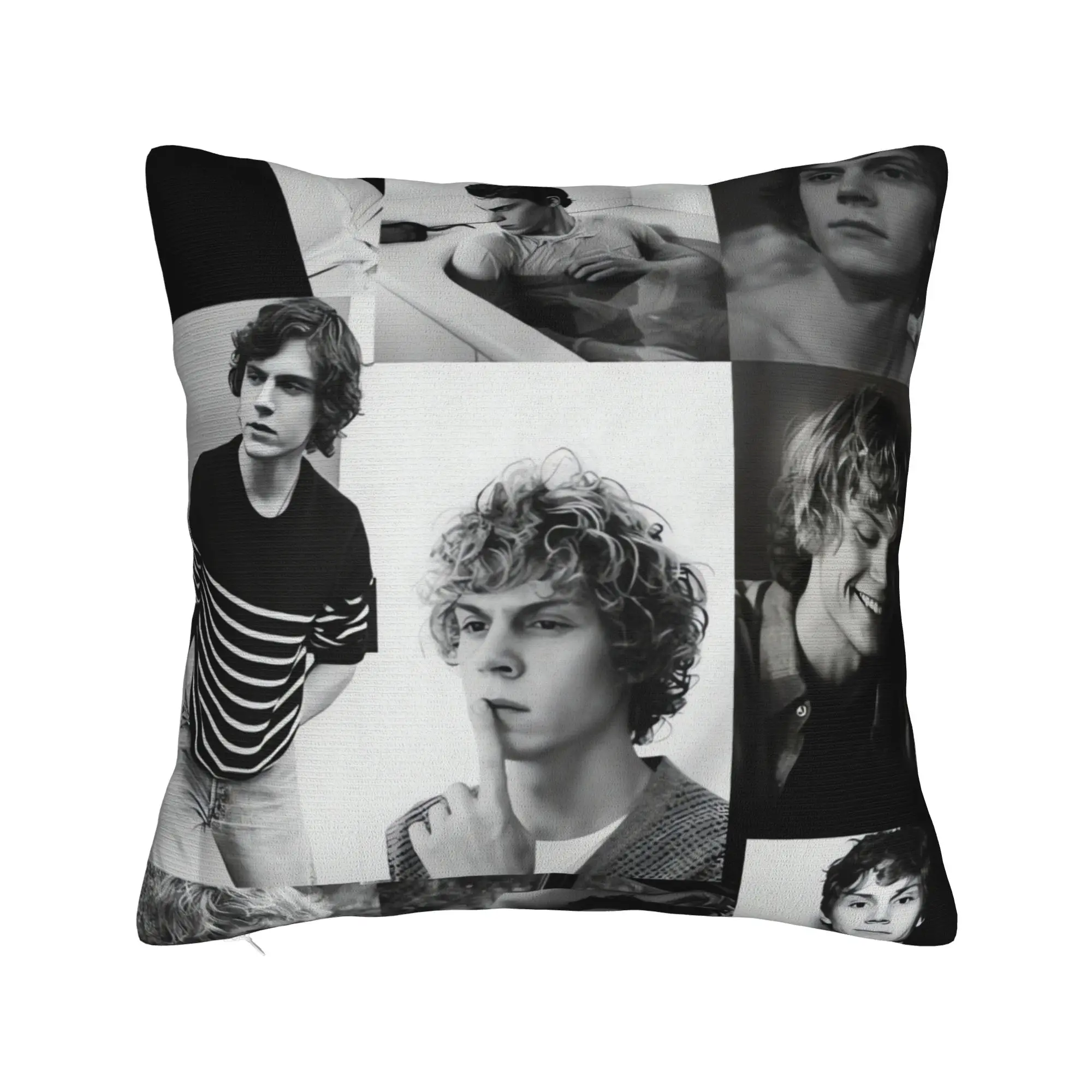 Pillow Case Sharp Evan Peters Black White Suit Soft  Pillow Cover For Living Room Sofa Novelty Pillowcases