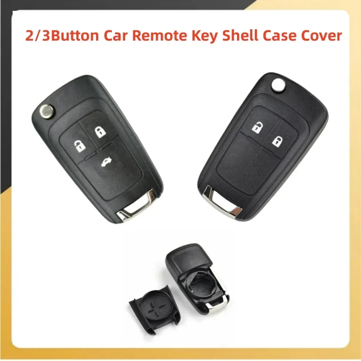 Coque de clé à distance de voiture à 2 ou 3 boutons, coque de clé pour Chevrolet Spark, Orlando, Opel, pièces de rechange