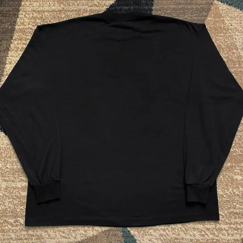 Heavyweight Pure Cotton Vintage round Neck Long Sleeve T-Shirt Unisex Street Style Miao Xuan Story Multi Design 300g
